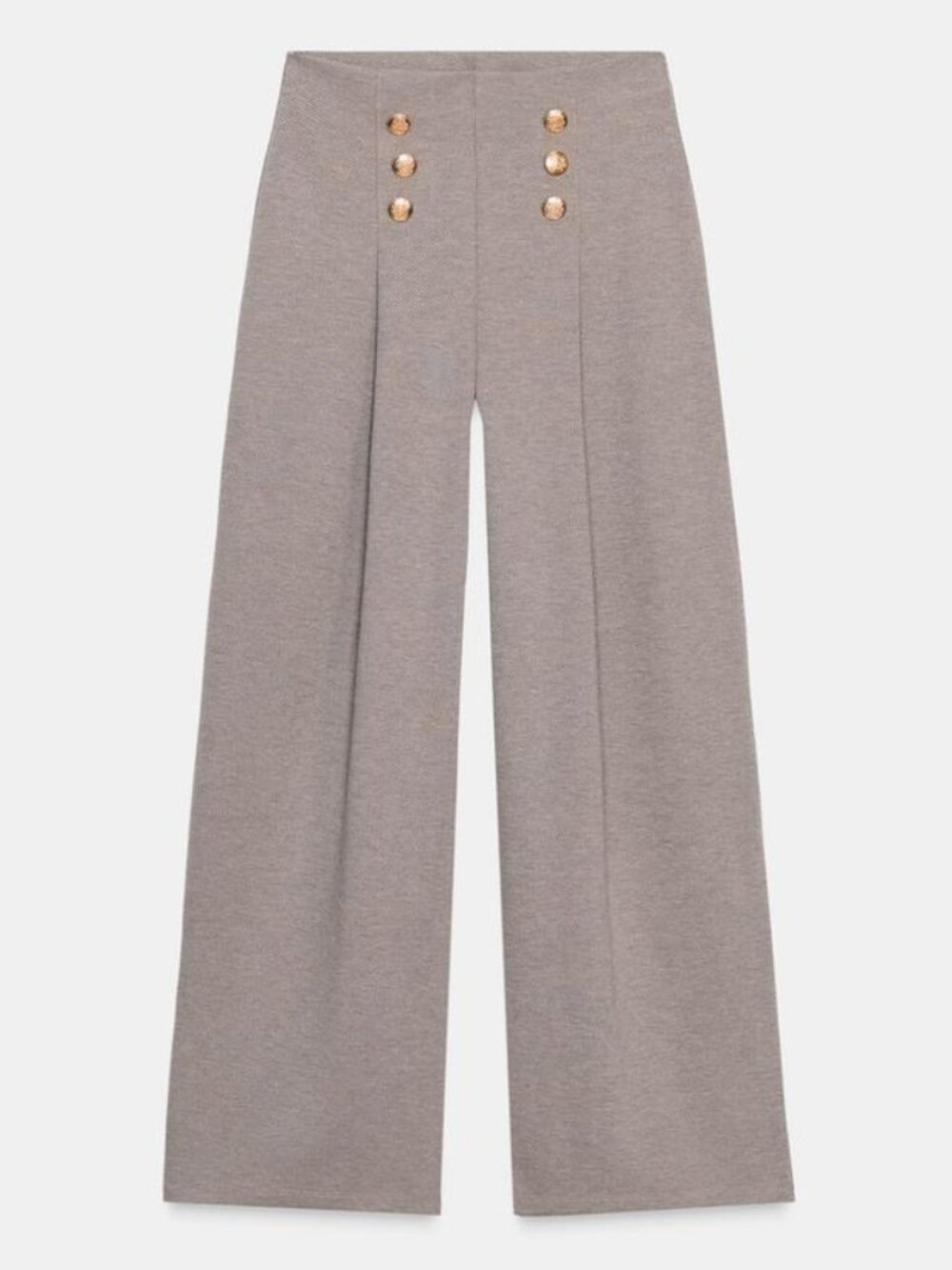 Zara Twill Trousers with Buttons, Wide Leg, Size S